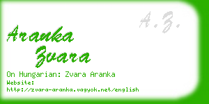 aranka zvara business card